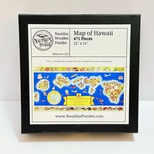 Nautilus Puzzles “Map of Hawaii” Wooden Jigsaw Puzzle – 471 Pieces, Made in USA